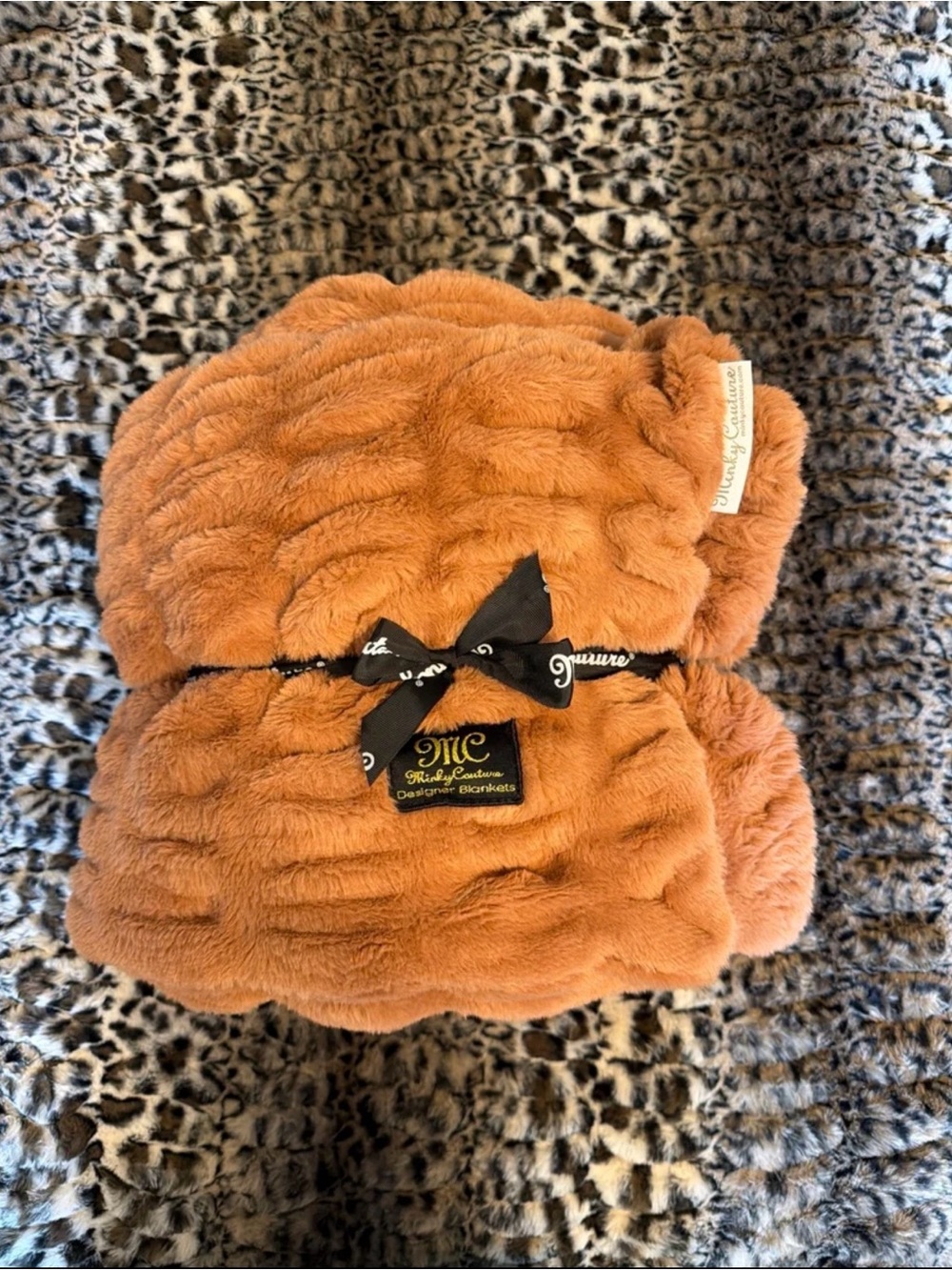 Minky Couture Hugs Copper Blanket